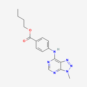 molecular formula C16H18N6O2 B14969741 Butyl 4-({3-methyl-3H-[1,2,3]triazolo[4,5-D]pyrimidin-7-YL}amino)benzoate 