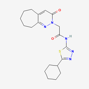 molecular formula C19H25N5O2S B14969748 N-(5-cyclohexyl-1,3,4-thiadiazol-2-yl)-2-(3-oxo-3,5,6,7,8,9-hexahydro-2H-cyclohepta[c]pyridazin-2-yl)acetamide 