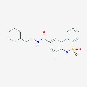 molecular formula C23H26N2O3S B14969804 N-[2-(1-Cyclohexen-1-YL)ethyl]-6,7-dimethyl-6H-dibenzo[C,E][1,2]thiazine-9-carboxamide 5,5-dioxide 