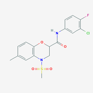 molecular formula C17H16ClFN2O4S B14969822 N-(3-chloro-4-fluorophenyl)-6-methyl-4-(methylsulfonyl)-3,4-dihydro-2H-1,4-benzoxazine-2-carboxamide 