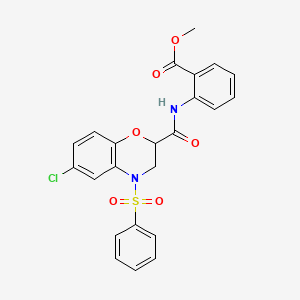 molecular formula C23H19ClN2O6S B14969830 methyl 2-({[6-chloro-4-(phenylsulfonyl)-3,4-dihydro-2H-1,4-benzoxazin-2-yl]carbonyl}amino)benzoate 