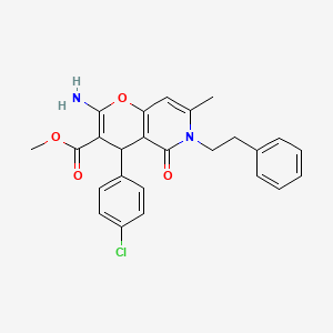 molecular formula C25H23ClN2O4 B14969863 methyl 2-amino-4-(4-chlorophenyl)-7-methyl-5-oxo-6-(2-phenylethyl)-5,6-dihydro-4H-pyrano[3,2-c]pyridine-3-carboxylate 