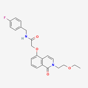 molecular formula C22H23FN2O4 B14969866 2-((2-(2-ethoxyethyl)-1-oxo-1,2-dihydroisoquinolin-5-yl)oxy)-N-(4-fluorobenzyl)acetamide 