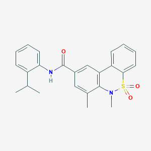 molecular formula C24H24N2O3S B14969919 N-(2-isopropylphenyl)-6,7-dimethyl-6H-dibenzo[c,e][1,2]thiazine-9-carboxamide 5,5-dioxide 
