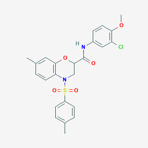 molecular formula C24H23ClN2O5S B14969925 N-(3-chloro-4-methoxyphenyl)-7-methyl-4-[(4-methylphenyl)sulfonyl]-3,4-dihydro-2H-1,4-benzoxazine-2-carboxamide 