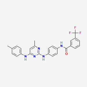molecular formula C26H22F3N5O B14969930 N-[4-({4-methyl-6-[(4-methylphenyl)amino]pyrimidin-2-yl}amino)phenyl]-3-(trifluoromethyl)benzamide 