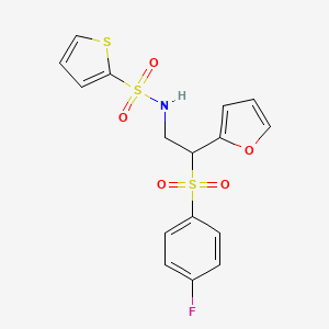 molecular formula C16H14FNO5S3 B14969939 N-(2-((4-fluorophenyl)sulfonyl)-2-(furan-2-yl)ethyl)thiophene-2-sulfonamide 