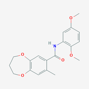 molecular formula C19H21NO5 B14969982 N-(2,5-dimethoxyphenyl)-8-methyl-3,4-dihydro-2H-1,5-benzodioxepine-7-carboxamide 