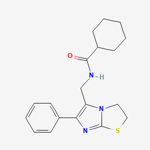 molecular formula C19H23N3OS B14970021 N-((6-phenyl-2,3-dihydroimidazo[2,1-b]thiazol-5-yl)methyl)cyclohexanecarboxamide 