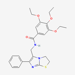 molecular formula C25H29N3O4S B14970043 3,4,5-triethoxy-N-((6-phenyl-2,3-dihydroimidazo[2,1-b]thiazol-5-yl)methyl)benzamide 