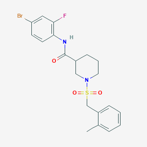 molecular formula C20H22BrFN2O3S B14970056 N-(4-bromo-2-fluorophenyl)-1-[(2-methylbenzyl)sulfonyl]piperidine-3-carboxamide 