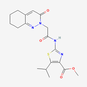 molecular formula C18H22N4O4S B14970062 methyl 2-{[(3-oxo-5,6,7,8-tetrahydrocinnolin-2(3H)-yl)acetyl]amino}-5-(propan-2-yl)-1,3-thiazole-4-carboxylate 