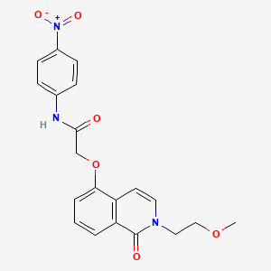 molecular formula C20H19N3O6 B14970186 2-((2-(2-methoxyethyl)-1-oxo-1,2-dihydroisoquinolin-5-yl)oxy)-N-(4-nitrophenyl)acetamide 