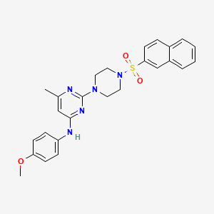 molecular formula C26H27N5O3S B14970240 N-(4-Methoxyphenyl)-6-methyl-2-[4-(naphthalene-2-sulfonyl)piperazin-1-YL]pyrimidin-4-amine 