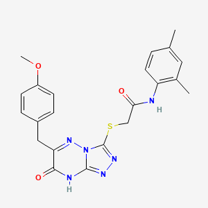molecular formula C22H22N6O3S B14970343 N-(2,4-dimethylphenyl)-2-{[7-hydroxy-6-(4-methoxybenzyl)[1,2,4]triazolo[4,3-b][1,2,4]triazin-3-yl]sulfanyl}acetamide 