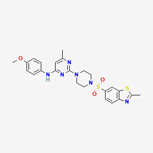 molecular formula C24H26N6O3S2 B14970364 N-(4-methoxyphenyl)-6-methyl-2-{4-[(2-methyl-1,3-benzothiazol-6-yl)sulfonyl]piperazin-1-yl}pyrimidin-4-amine 