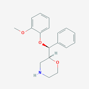 Morpholine, 2-((S)-(2-methoxyphenoxy)phenylmethyl)-, (2S)-