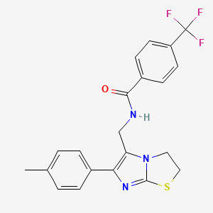 molecular formula C21H18F3N3OS B14970414 N-{[6-(4-methylphenyl)-2H,3H-imidazo[2,1-b][1,3]thiazol-5-yl]methyl}-4-(trifluoromethyl)benzamide 