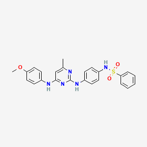 molecular formula C24H23N5O3S B14970473 N-[4-({4-[(4-methoxyphenyl)amino]-6-methylpyrimidin-2-yl}amino)phenyl]benzenesulfonamide 