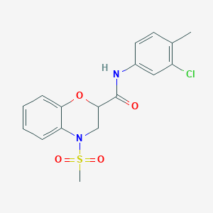 molecular formula C17H17ClN2O4S B14970483 N-(3-chloro-4-methylphenyl)-4-(methylsulfonyl)-3,4-dihydro-2H-1,4-benzoxazine-2-carboxamide 