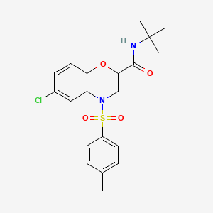 molecular formula C20H23ClN2O4S B14970537 N-tert-butyl-6-chloro-4-[(4-methylphenyl)sulfonyl]-3,4-dihydro-2H-1,4-benzoxazine-2-carboxamide 