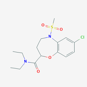 molecular formula C15H21ClN2O4S B14970552 7-chloro-N,N-diethyl-5-(methylsulfonyl)-2,3,4,5-tetrahydro-1,5-benzoxazepine-2-carboxamide 