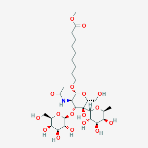 molecular formula C30H53NO17 B1497060 Methyl 9-(((2R,2'R,3S,3'S,4R,4'R,5S,5'R,6S,6'R)-5'-acetamido-3,3',4,5-tetrahydroxy-2'-(hydroxymethyl)-6-methyl-4'-(((2S,3R,4S,5R,6R)-3,4,5-trihydroxy-6-(hydroxymethyl)tetrahydro-2H-pyran-2-yl)oxy)octahydro-2H,2'H-[2,3'-bipyran]-6'-yl)oxy)nonanoate 