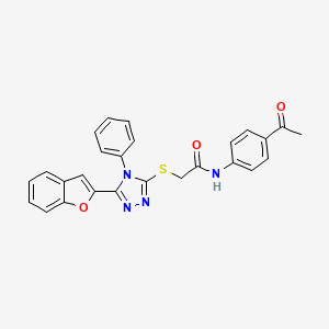 molecular formula C26H20N4O3S B14970621 N-(4-acetylphenyl)-2-{[5-(1-benzofuran-2-yl)-4-phenyl-4H-1,2,4-triazol-3-yl]sulfanyl}acetamide 