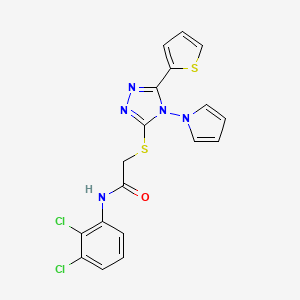 molecular formula C18H13Cl2N5OS2 B14970663 N-(2,3-dichlorophenyl)-2-{[4-(1H-pyrrol-1-yl)-5-(thiophen-2-yl)-4H-1,2,4-triazol-3-yl]sulfanyl}acetamide 
