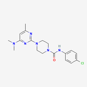 molecular formula C18H23ClN6O B14970671 N-(4-chlorophenyl)-4-(4-(dimethylamino)-6-methylpyrimidin-2-yl)piperazine-1-carboxamide 
