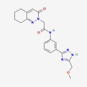 molecular formula C20H22N6O3 B14970684 N-{3-[3-(methoxymethyl)-1H-1,2,4-triazol-5-yl]phenyl}-2-(3-oxo-5,6,7,8-tetrahydrocinnolin-2(3H)-yl)acetamide 