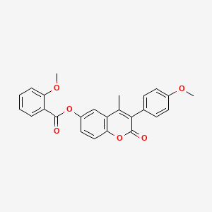 molecular formula C25H20O6 B14970731 3-(4-methoxyphenyl)-4-methyl-2-oxo-2H-chromen-6-yl 2-methoxybenzoate 