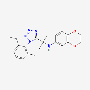 molecular formula C21H25N5O2 B14970775 N-{2-[1-(2-ethyl-6-methylphenyl)-1H-tetrazol-5-yl]propan-2-yl}-2,3-dihydro-1,4-benzodioxin-6-amine 