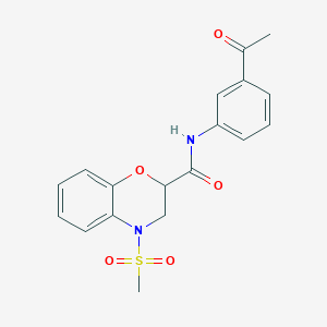 molecular formula C18H18N2O5S B14970805 N-(3-acetylphenyl)-4-(methylsulfonyl)-3,4-dihydro-2H-1,4-benzoxazine-2-carboxamide 