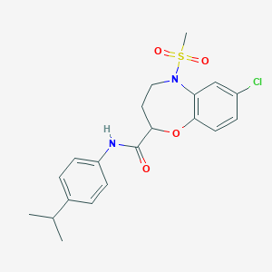 molecular formula C20H23ClN2O4S B14970823 7-Chloro-2,3,4,5-tetrahydro-N-[4-(1-methylethyl)phenyl]-5-(methylsulfonyl)-1,5-benzoxazepine-2-carboxamide CAS No. 1171985-77-5