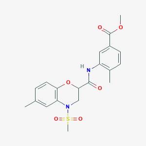 molecular formula C20H22N2O6S B14970855 methyl 4-methyl-3-({[6-methyl-4-(methylsulfonyl)-3,4-dihydro-2H-1,4-benzoxazin-2-yl]carbonyl}amino)benzoate 