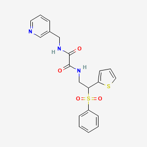 molecular formula C20H19N3O4S2 B14970897 N1-(2-(phenylsulfonyl)-2-(thiophen-2-yl)ethyl)-N2-(pyridin-3-ylmethyl)oxalamide 