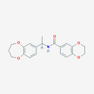 molecular formula C20H21NO5 B14970899 N-[1-(3,4-dihydro-2H-1,5-benzodioxepin-7-yl)ethyl]-2,3-dihydro-1,4-benzodioxine-6-carboxamide 