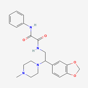 molecular formula C22H26N4O4 B14970930 N-[2-(2H-1,3-Benzodioxol-5-YL)-2-(4-methylpiperazin-1-YL)ethyl]-N'-phenylethanediamide 