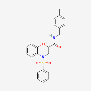 molecular formula C23H22N2O4S B14970974 N-(4-methylbenzyl)-4-(phenylsulfonyl)-3,4-dihydro-2H-1,4-benzoxazine-2-carboxamide 