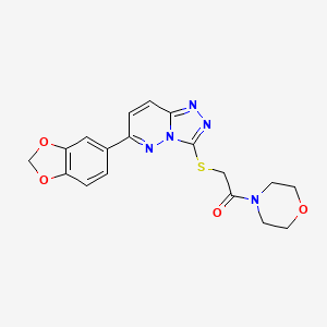 molecular formula C18H17N5O4S B14971020 2-((6-(Benzo[d][1,3]dioxol-5-yl)-[1,2,4]triazolo[4,3-b]pyridazin-3-yl)thio)-1-morpholinoethanone 