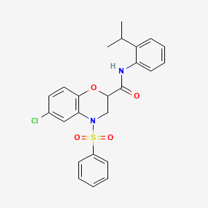 molecular formula C24H23ClN2O4S B14971046 6-chloro-4-(phenylsulfonyl)-N-[2-(propan-2-yl)phenyl]-3,4-dihydro-2H-1,4-benzoxazine-2-carboxamide 
