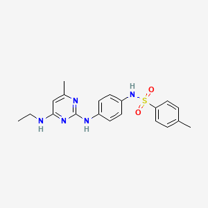 molecular formula C20H23N5O2S B14971055 N-(4-((4-(ethylamino)-6-methylpyrimidin-2-yl)amino)phenyl)-4-methylbenzenesulfonamide 