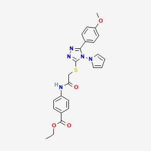 molecular formula C24H23N5O4S B14971073 ethyl 4-[({[5-(4-methoxyphenyl)-4-(1H-pyrrol-1-yl)-4H-1,2,4-triazol-3-yl]sulfanyl}acetyl)amino]benzoate 