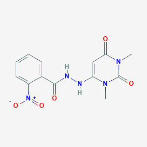 molecular formula C13H13N5O5 B14971162 N'-(1,3-dimethyl-2,6-dioxo-1,2,3,6-tetrahydropyrimidin-4-yl)-2-nitrobenzohydrazide 