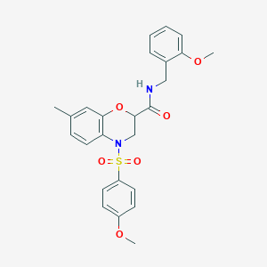 molecular formula C25H26N2O6S B14971215 N-(2-methoxybenzyl)-4-[(4-methoxyphenyl)sulfonyl]-7-methyl-3,4-dihydro-2H-1,4-benzoxazine-2-carboxamide 