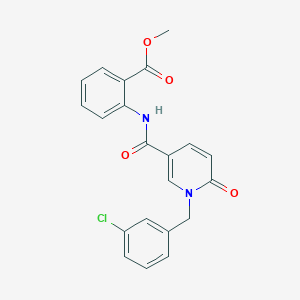molecular formula C21H17ClN2O4 B14971223 Methyl 2-(1-(3-chlorobenzyl)-6-oxo-1,6-dihydropyridine-3-carboxamido)benzoate 