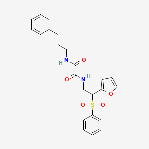 molecular formula C23H24N2O5S B14971237 N-[2-(benzenesulfonyl)-2-(furan-2-yl)ethyl]-N'-(3-phenylpropyl)ethanediamide 