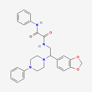 molecular formula C27H28N4O4 B14971238 N-[2-(2H-1,3-Benzodioxol-5-YL)-2-(4-phenylpiperazin-1-YL)ethyl]-N'-phenylethanediamide 