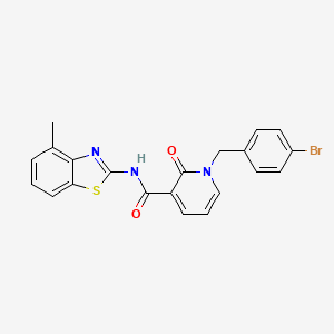molecular formula C21H16BrN3O2S B14971262 1-(4-bromobenzyl)-N-(4-methylbenzo[d]thiazol-2-yl)-2-oxo-1,2-dihydropyridine-3-carboxamide 